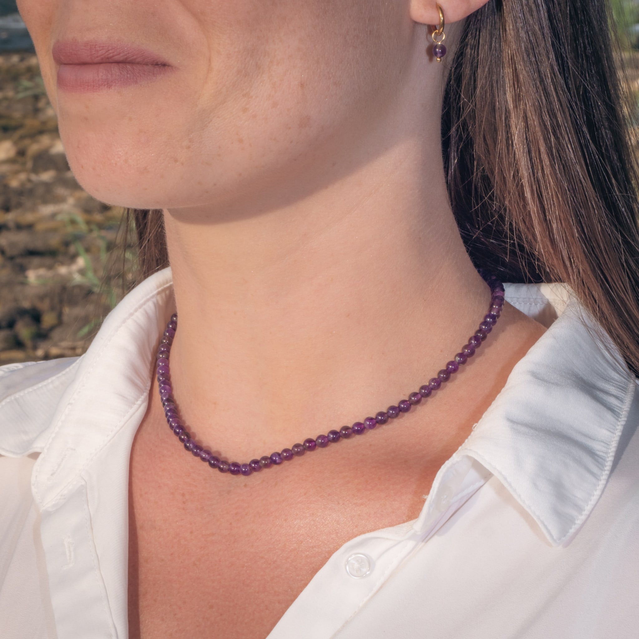 Collier Serena en pierres Améthyste - SLOYA